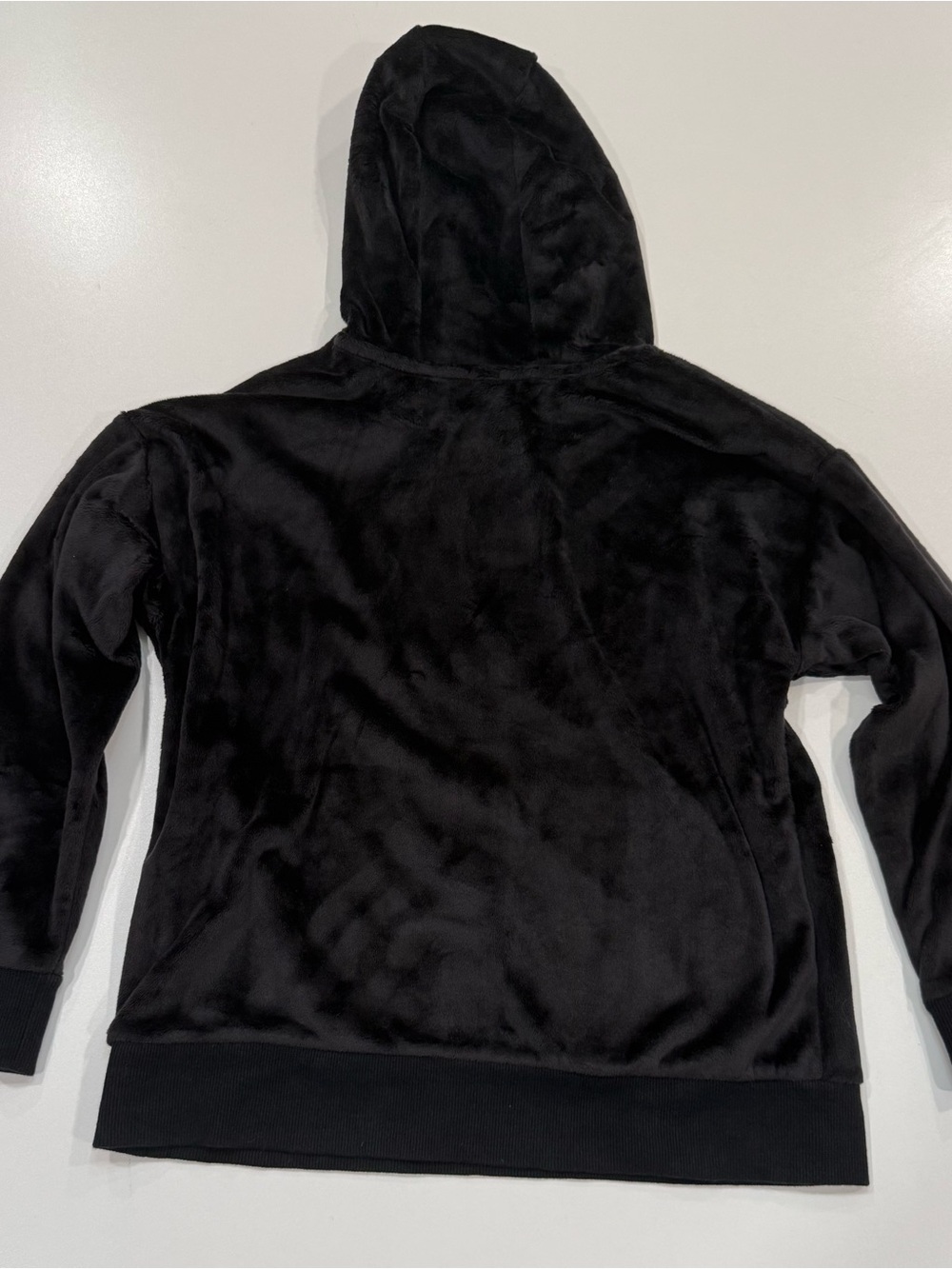 Adidas Kids Black Plush Fleece Hoodie Pullover - Picture 3 of 7